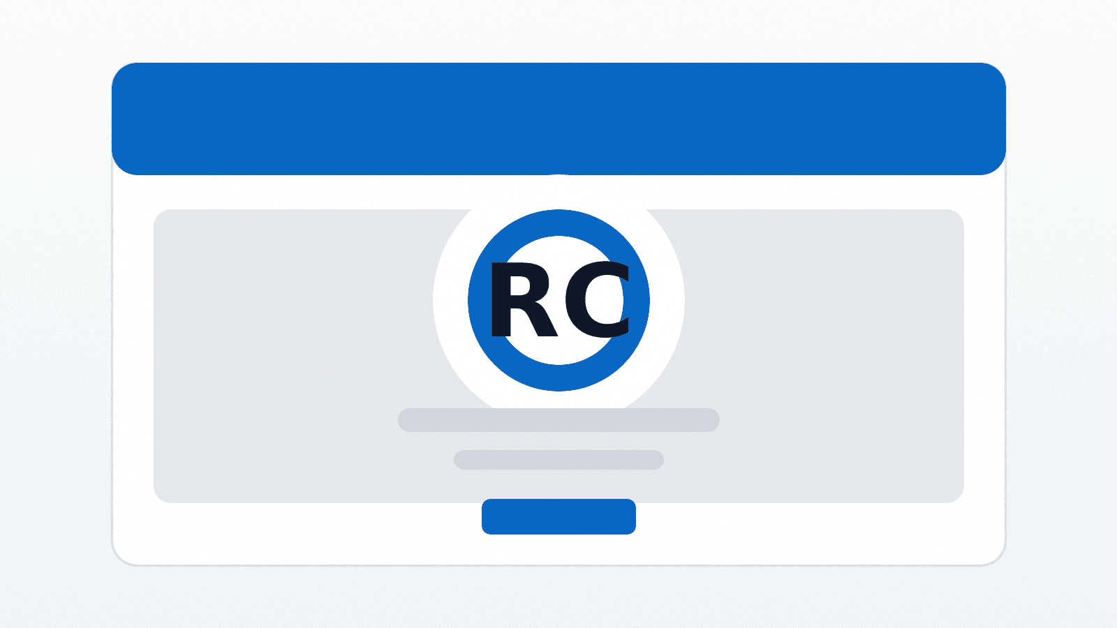 A blue profile card mockup with a circular logo already cropped into the avatar slot