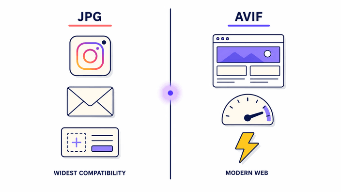 When to use AVIF versus JPG