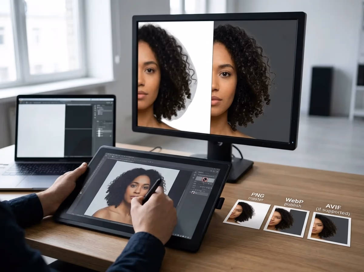 What export settings prevent jagged edges and halos on transparent images