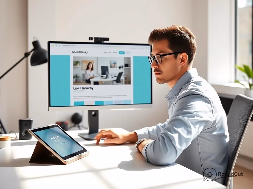 Step-by-step workflow demonstrating How does visual hierarchy guide user attention